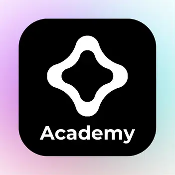 Icon der Vertrieb.plus Academy Lernplattform mit stilisiertem Logo auf Farbverlauf