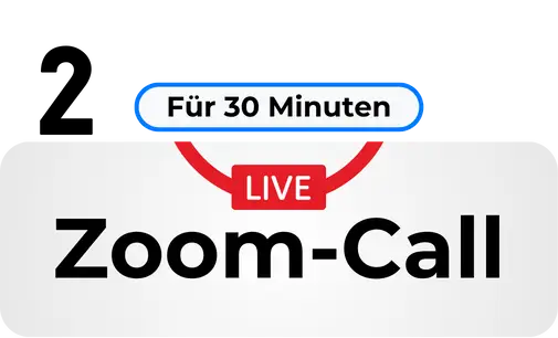 30-minütiger Live-Zoom-Call zur Orientierung mit Vertrieb.plus